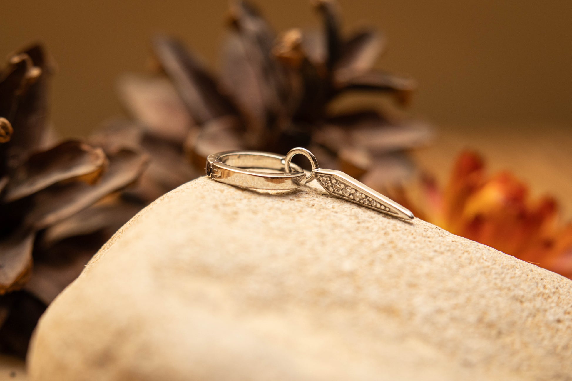 NOVA – Boucle d'oreille Créole argent 925 & pendentif effilé zircon - Much Elegance