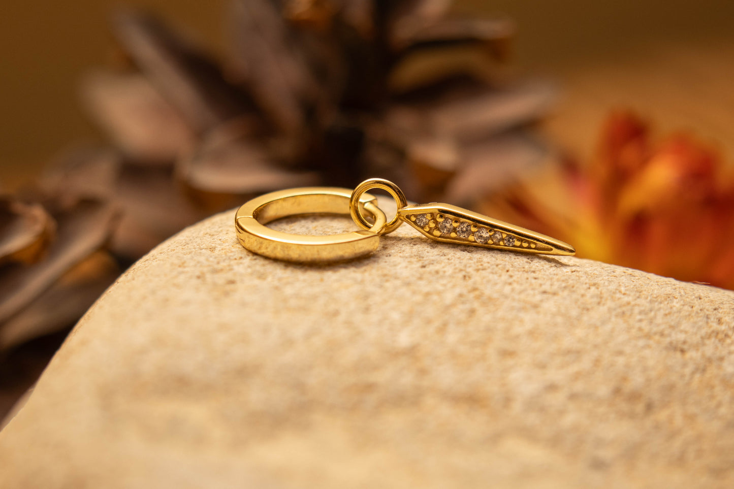 NOVA – Boucle d'oreille Créole argent 925 & pendentif effilé zircon - Much Elegance