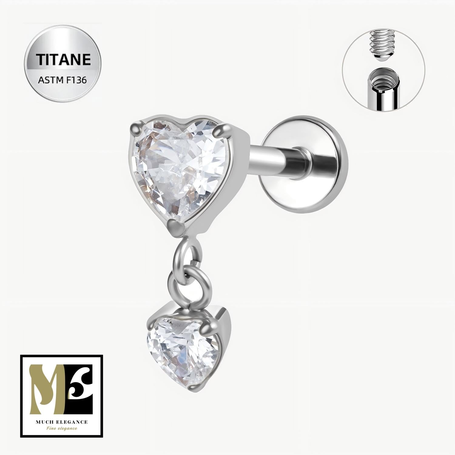 AMORIA – Piercing d’oreille en titane ASTM F136 hypoallergénique - Much Elegance