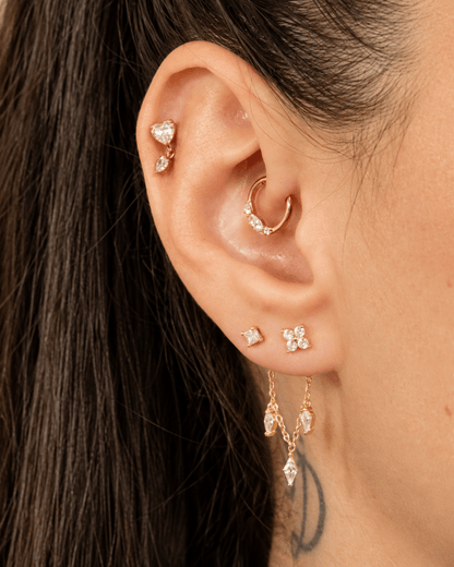 Piercing daith en titane ASTM F136 hypoallergénique - LYORAH DAITH - Much Elegance