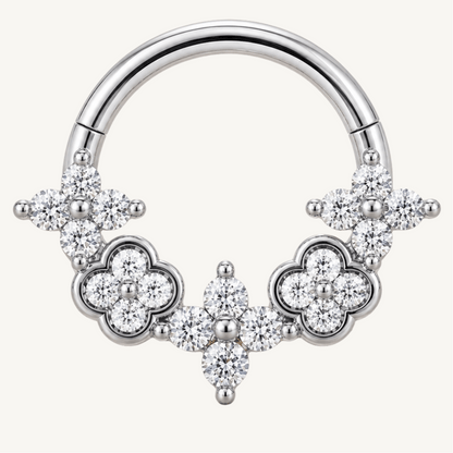 Piercing daith floral serti de zircons en argent sterling 925 - BLOOM DAITH - Much Elegance
