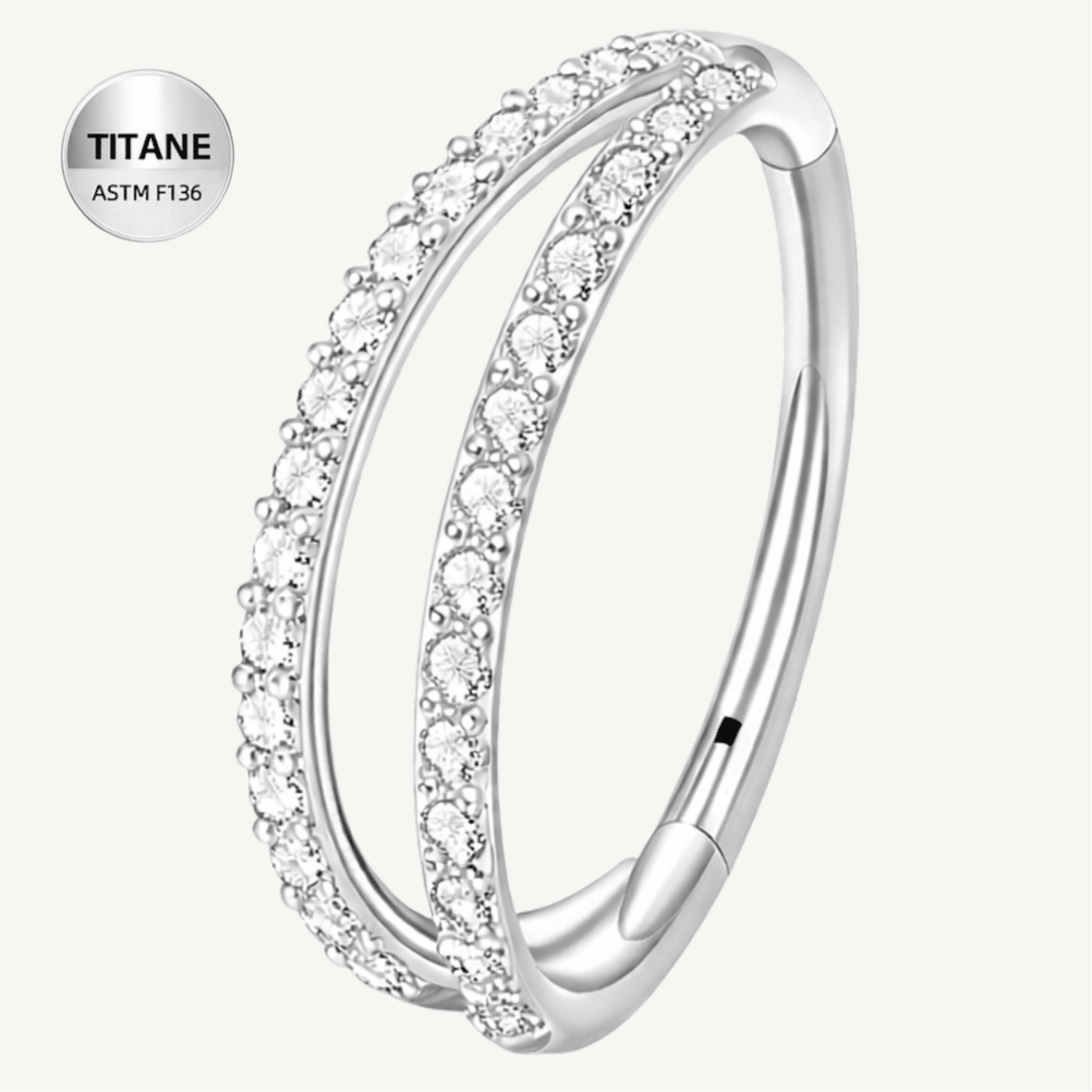 Piercing de nez en titane ASTM F136 hypoallergénique - ANNA DUO - Much Elegance