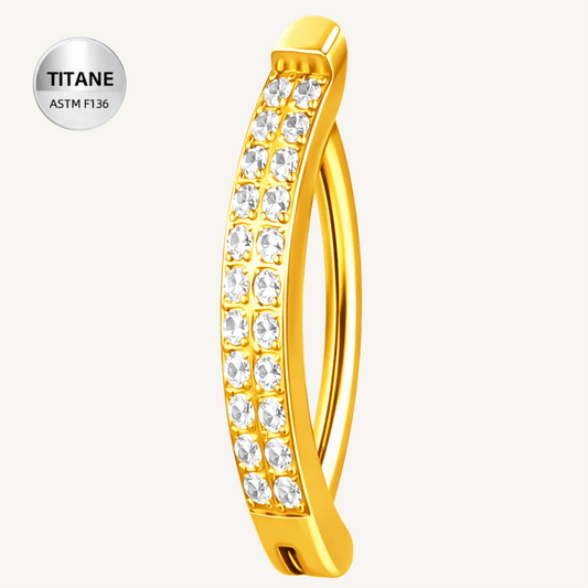Piercing de nombril en titane ASTM F136 hypoallergénique dorure PVD - SARAH - Much Elegance