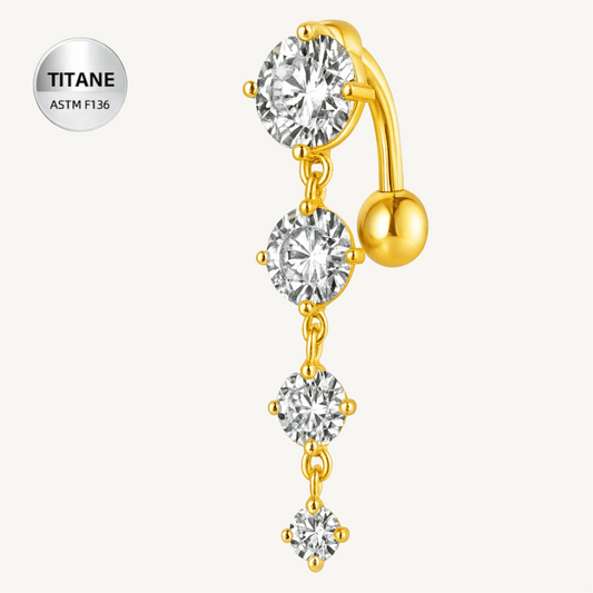 Piercing de nombril en titane ASTM F136 hypoallergénique - LA CASCADE - Much Elegance