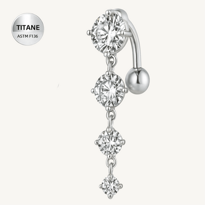 Piercing de nombril en titane ASTM F136 hypoallergénique - LA CASCADE - Much Elegance