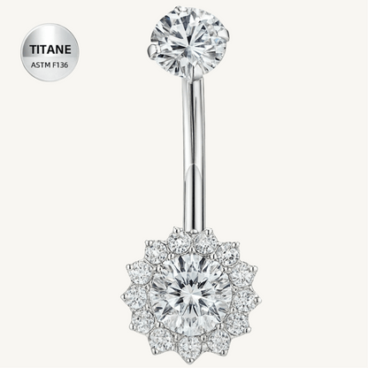 Piercing de nombril en titane ASTM F136 hypoallergénique - LUNARIA - Much Elegance