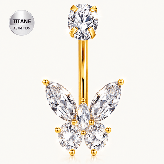 Piercing de nombril en titane ASTM F136 hypoallergénique - MARINA - Much Elegance