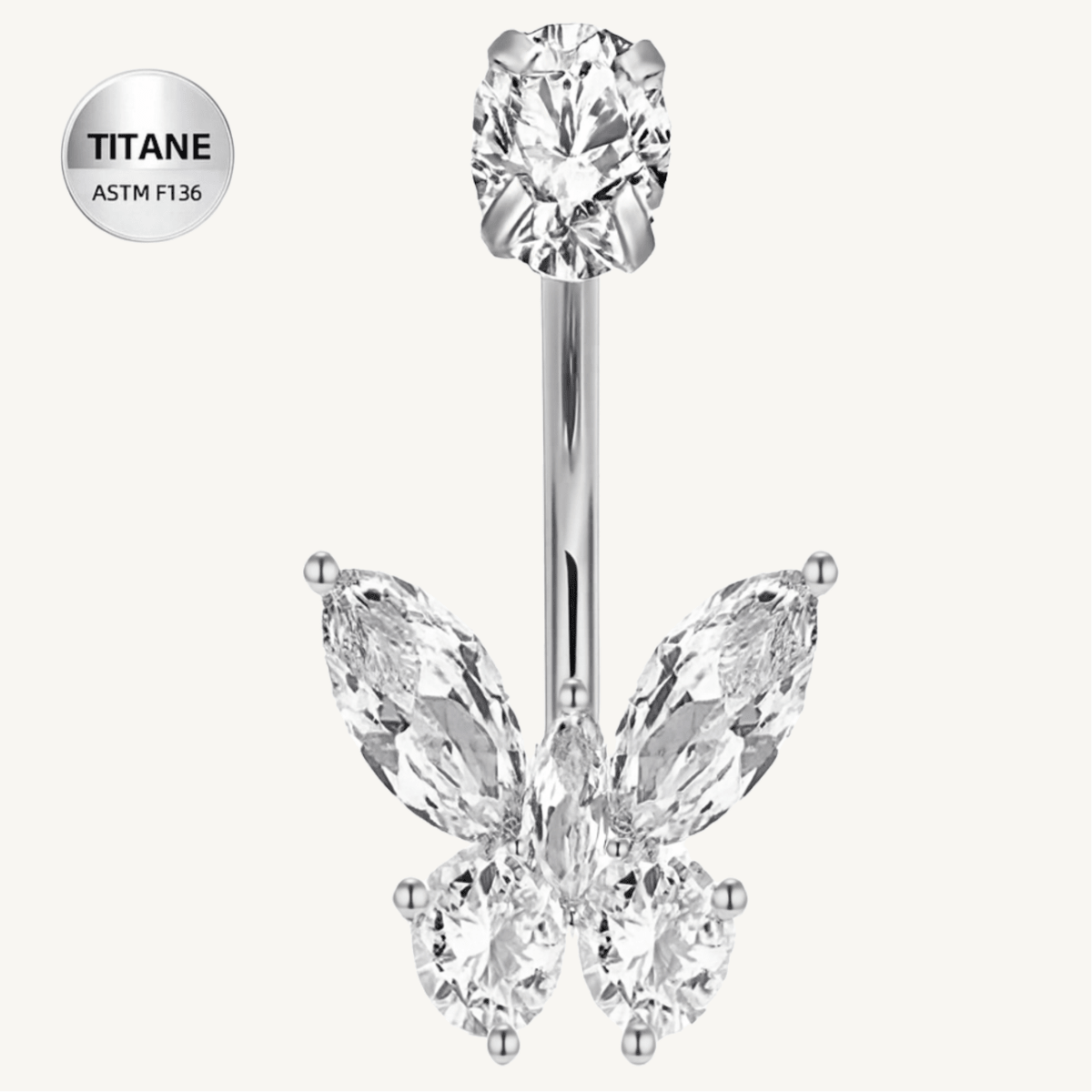 Piercing de nombril en titane ASTM F136 hypoallergénique - MARINA - Much Elegance
