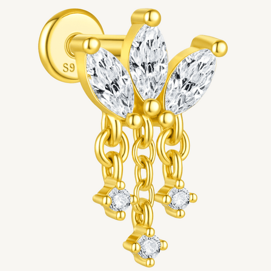 Piercing d’oreille en argent sterling 925 - IVY DROP - Much Elegance