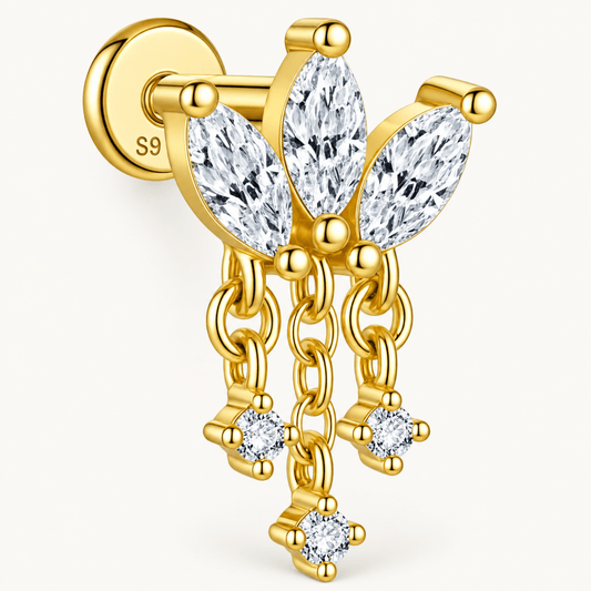 Piercing d’oreille en argent sterling 925 - IVY DROP - Much Elegance