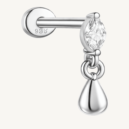 Piercing d'oreille en argent sterling 925 - LARME D’OR - Much Elegance