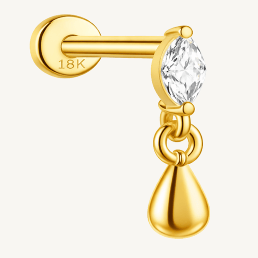 Piercing d'oreille en argent sterling 925 - LARME D’OR - Much Elegance