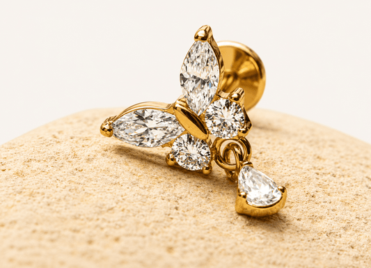 Piercing d’oreille en titane ASTM F136 hypoallergénique - AMARIA - Much Elegance