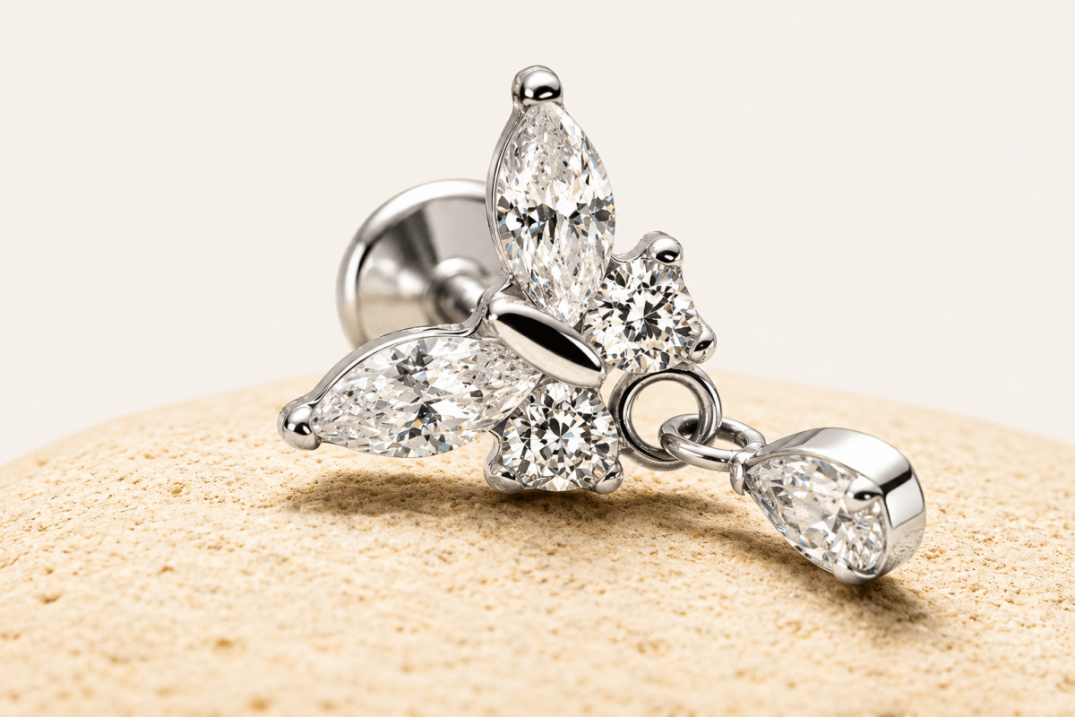 Piercing d’oreille en titane ASTM F136 hypoallergénique - AMARIA - Much Elegance