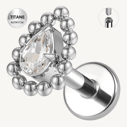 Piercing d’oreille en titane ASTM F136 hypoallergénique - AMÉLIA - Much Elegance