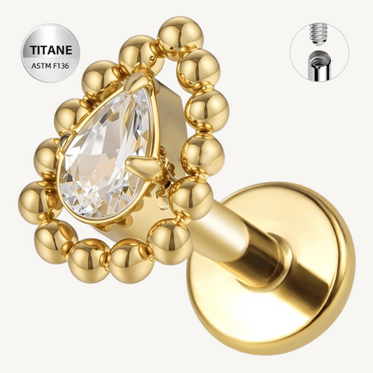 Piercing d’oreille en titane ASTM F136 hypoallergénique - AMÉLIA - Much Elegance
