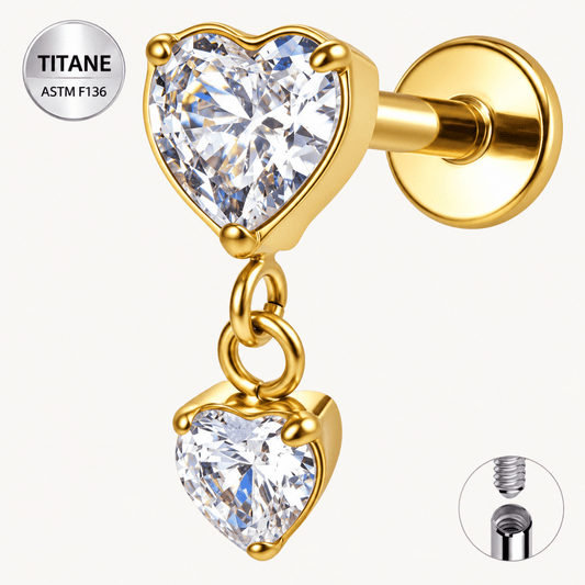 Piercing d’oreille en titane ASTM F136 hypoallergénique - AMORIA - Much Elegance