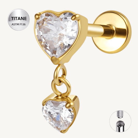Piercing d’oreille en titane ASTM F136 hypoallergénique - AMORIA - Much Elegance