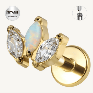 Piercing d’oreille en titane ASTM F136 hypoallergénique - AURÉLIA - Much Elegance
