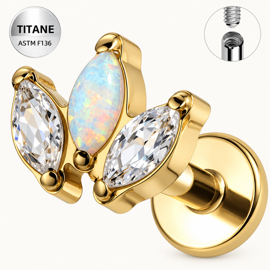 Piercing d’oreille en titane ASTM F136 hypoallergénique - AURÉLIA - Much Elegance