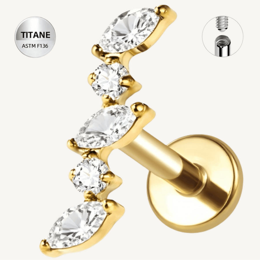 Piercing d’oreille en titane ASTM F136 hypoallergénique - ELEVIA - Much Elegance