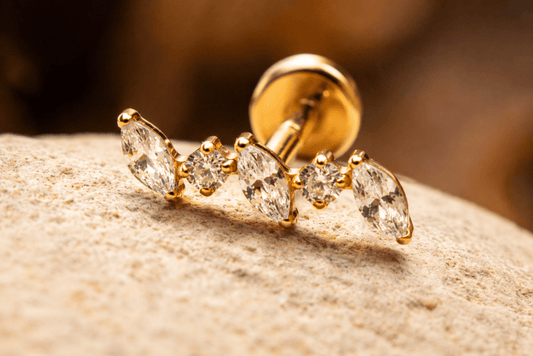 Piercing d’oreille en titane ASTM F136 hypoallergénique - ELEVIA - Much Elegance