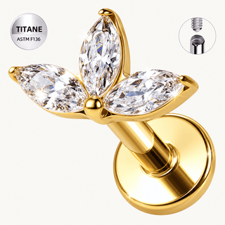 Piercing d’oreille en titane ASTM F136 hypoallergénique - FLORIA - Much Elegance