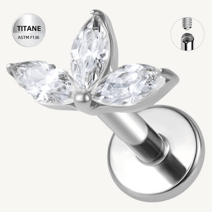 Piercing d’oreille en titane ASTM F136 hypoallergénique - FLORIA - Much Elegance