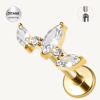 Piercing d’oreille en titane ASTM F136 hypoallergénique - LYRA - Much Elegance