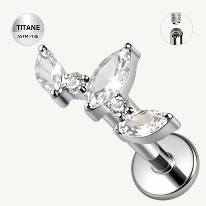 Piercing d’oreille en titane ASTM F136 hypoallergénique - LYRA - Much Elegance