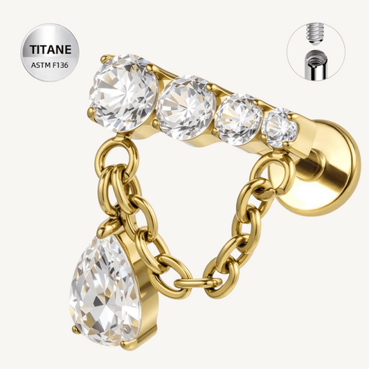 Piercing d’oreille en titane ASTM F136 hypoallergénique - LYSIA - Much Elegance