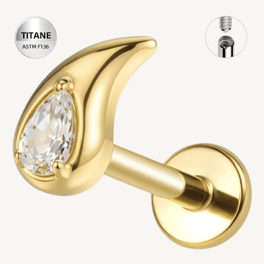 Piercing d’oreille en titane ASTM F136 hypoallergénique - NAÉLIA - Much Elegance
