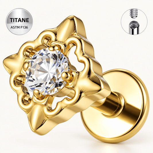 Piercing d’oreille en titane ASTM F136 hypoallergénique - ORÉLIA - Much Elegance