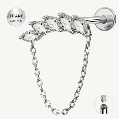 Piercing d’oreille en titane ASTM F136 hypoallergénique - SERENA - Much Elegance