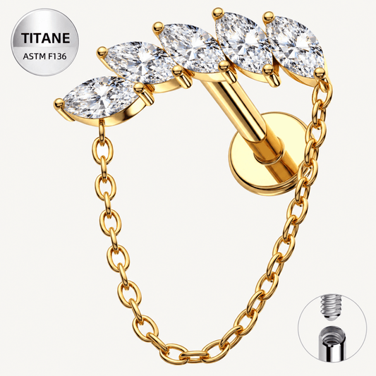 Piercing d’oreille en titane ASTM F136 hypoallergénique - SERENA - Much Elegance