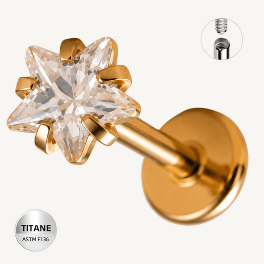 Piercing d’oreille en titane ASTM F136 hypoallergénique - STELIA - Much Elegance