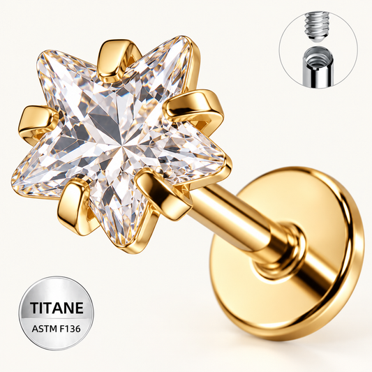 Piercing d’oreille en titane ASTM F136 hypoallergénique - STELIA - Much Elegance
