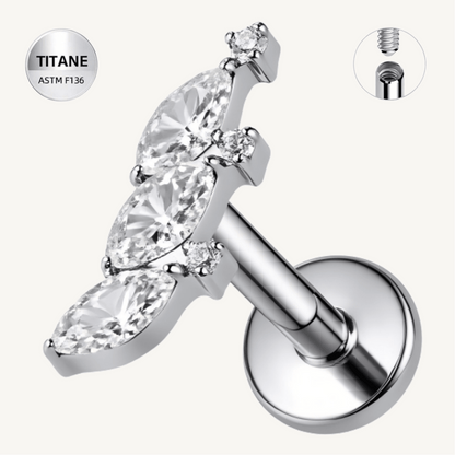 Piercing d’oreille en titane ASTM F136 hypoallergénique - VERDIA - Much Elegance