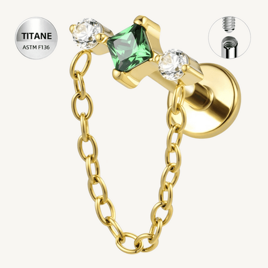 Piercing d’oreille en titane ASTM F136 hypoallergénique - VÉRONA - Much Elegance