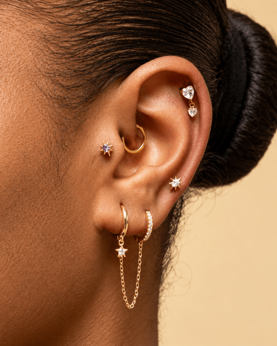 Piercing étoile en titane ASTM F136 hypoallergénique - AURORA - Much Elegance