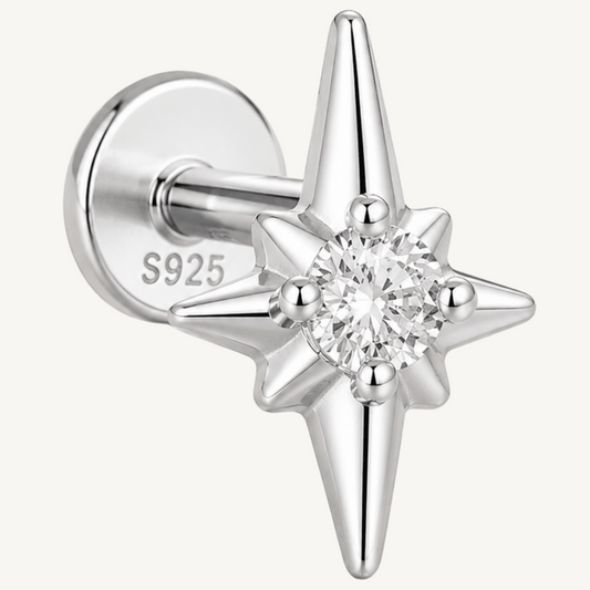 Piercing étoile lumineux en argent sterling 925 - ÉTOILE D’AURA - Much Elegance