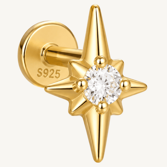 Piercing étoile lumineux en argent sterling 925 - ÉTOILE D’AURA - Much Elegance