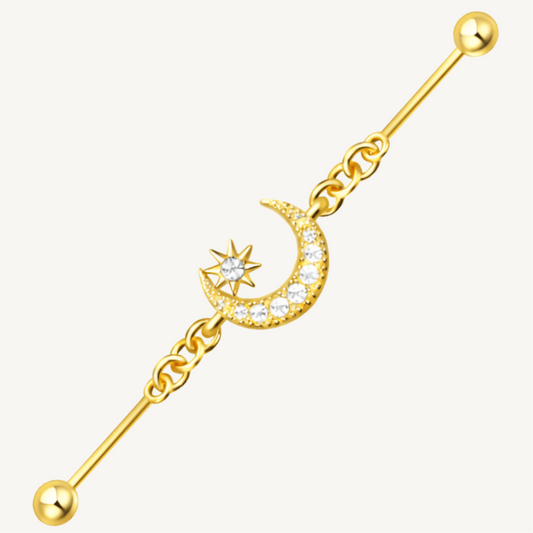 Piercing industriel lune en argent sterling 925 - LUNAE - Much Elegance
