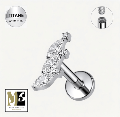 VERDIA – Piercing d’oreille en titane ASTM F136 hypoallergénique - Much Elegance