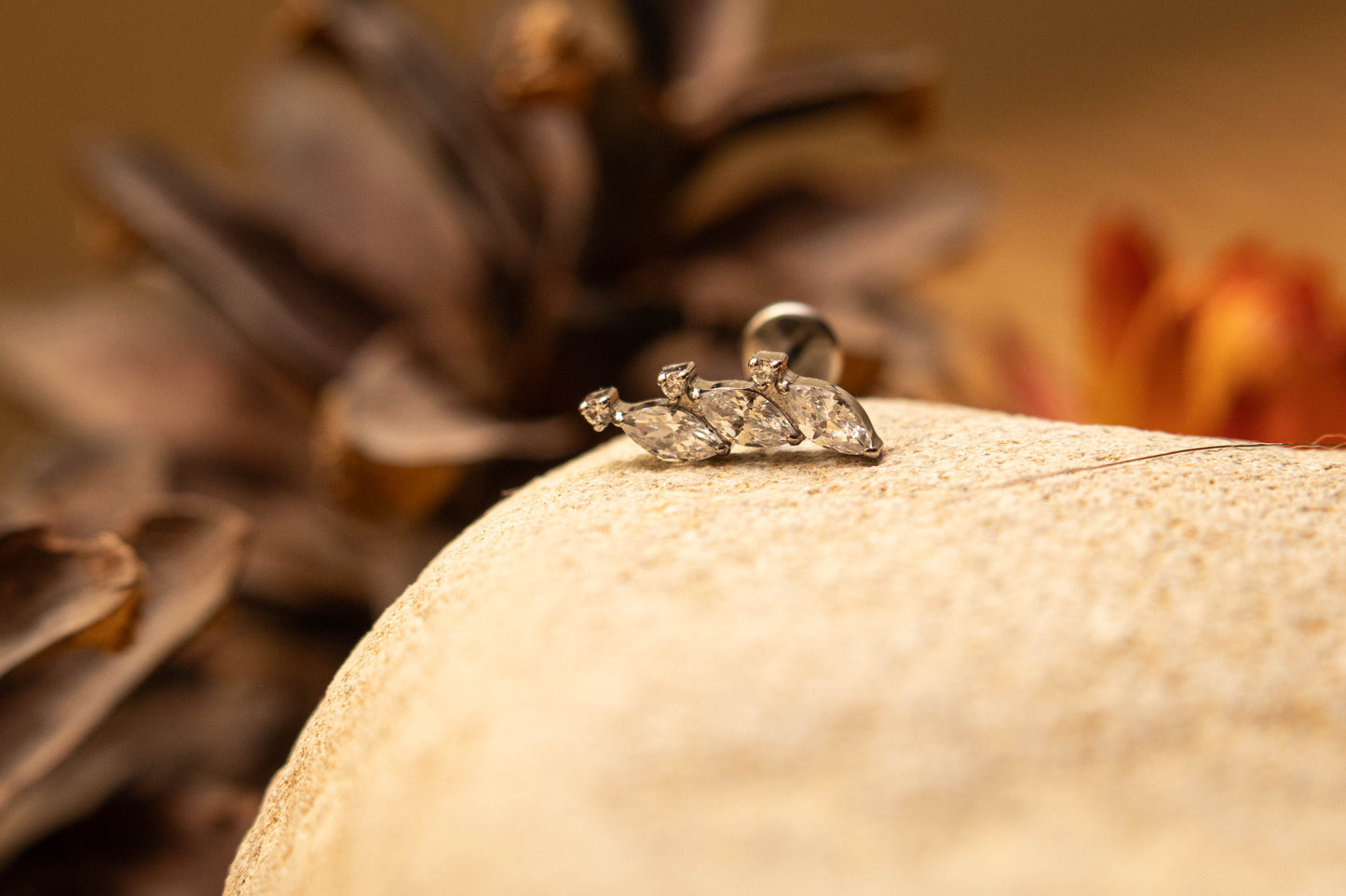 VERDIA – Piercing d’oreille en titane ASTM F136 hypoallergénique - Much Elegance