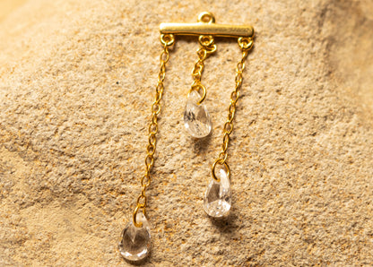 PLUIE DE CRISTAL – Charm d’Oreille Argent 925 ou Plaqué Or 18K | Gouttes Scintillantes - Much Elegance