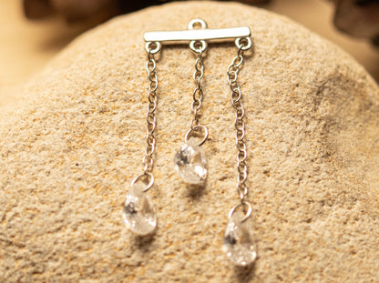 PLUIE DE CRISTAL – Charm d’Oreille Argent 925 ou Plaqué Or 18K | Gouttes Scintillantes - Much Elegance