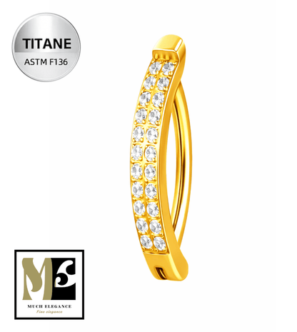 SARAH – Piercing de nombril en titane ASTM F136 hypoallergénique dorure PVD - Much Elegance