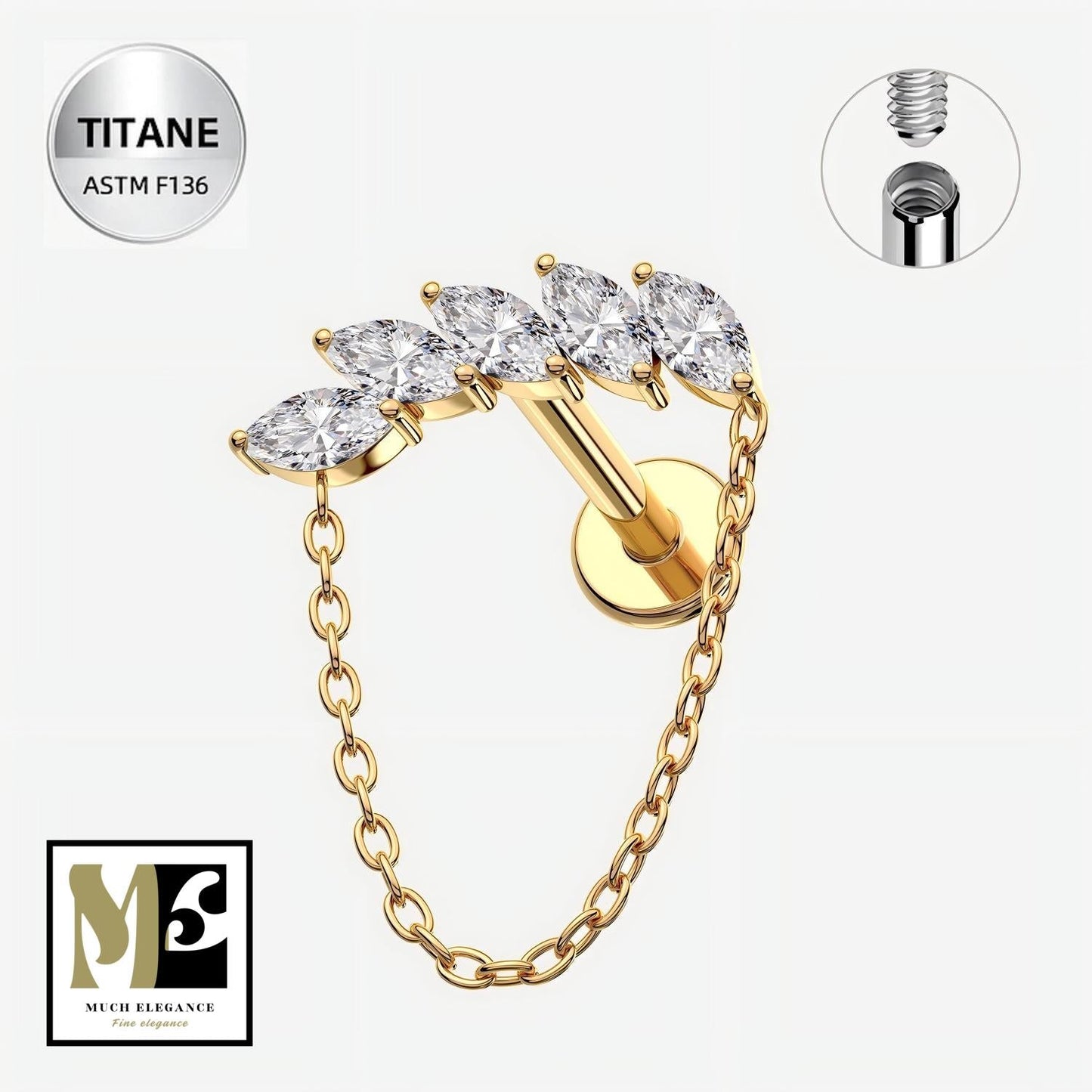 SERENA – Piercing Chaîne en Titane ASTM F - 136 - Much Elegance