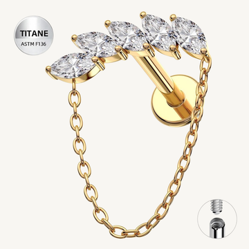 Piercing d’oreille en titane ASTM F136 hypoallergénique - SERENA